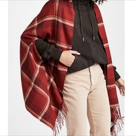 NWT Madewell alberta plaid cape J018 - Picture 3 of 8